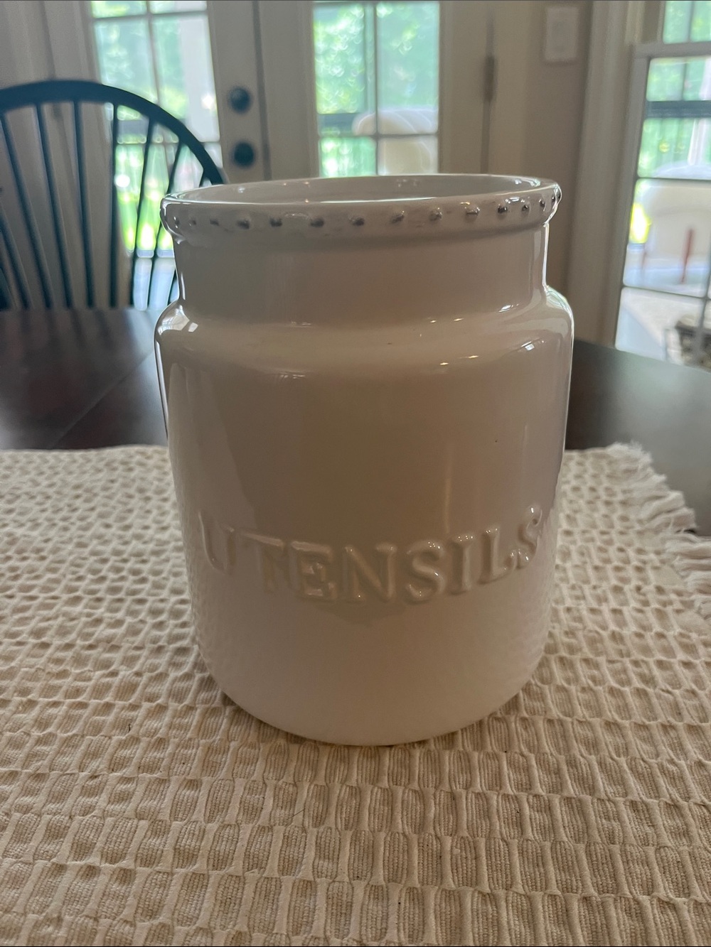 Isola White Ceramic Utensil Crock